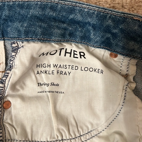 MOTHER High Waisted Looker Ankle Fray Jeans 28 - Picture 9 of 10